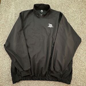 Footjoy Jacket Mens Extra Large Black 1/2 Zip Long‎ Sleeve Golf Pullover Pockets